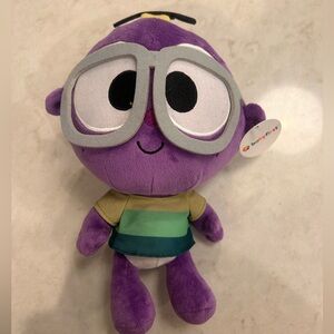 Baby First Tv Goo goo Gaga Purple Plush With Glasses Interactive Rare Htf